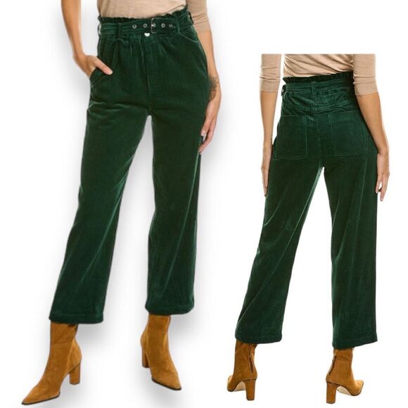 Blank NYC Pants Women’s 25 Green Good to Go Corduroy Straight High Waisted Belt - Picture 11 of 11
